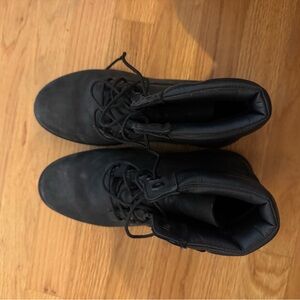 Timberland Black Leather Women's Combat Boots